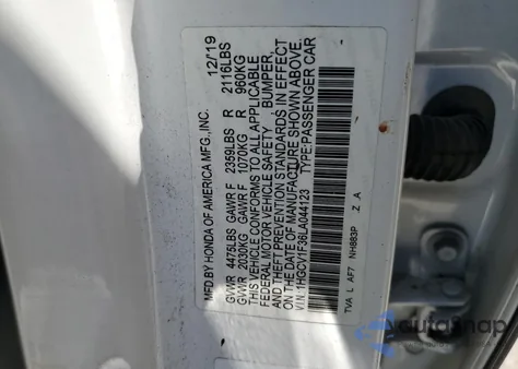 2020 Honda Accord Sport из США, поврежденный, VIN 1HGCV1F36LA044123